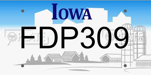 FDP309 Iowa License Plate