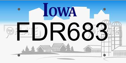 FDR683 Iowa License Plate