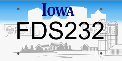 FDS232 Iowa License Plate