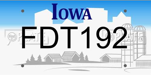 FDT192 Iowa License Plate