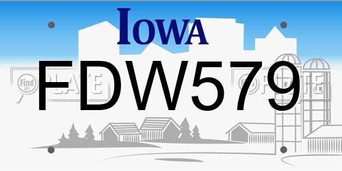 FDW579 Iowa License Plate