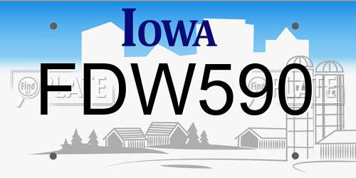 FDW590 Iowa License Plate