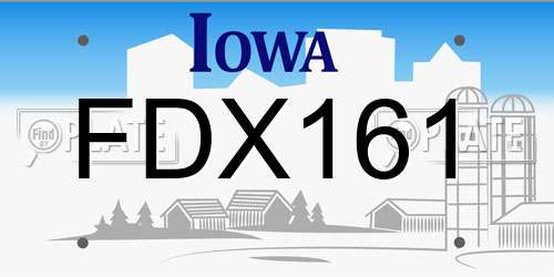 FDX161 Iowa License Plate