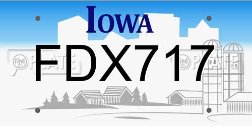 FDX717 Iowa License Plate