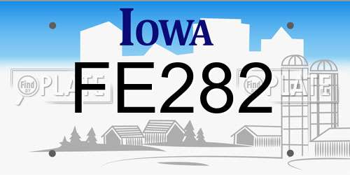 FE282 Iowa License Plate