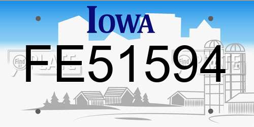 FE51594 Iowa License Plate