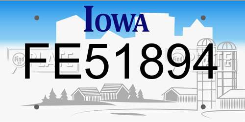FE51894 Iowa License Plate