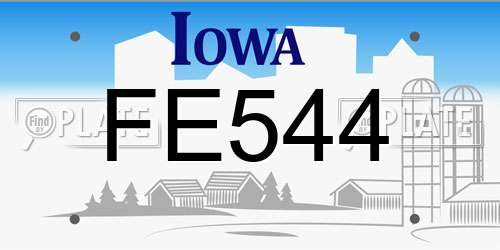 FE544 Iowa License Plate