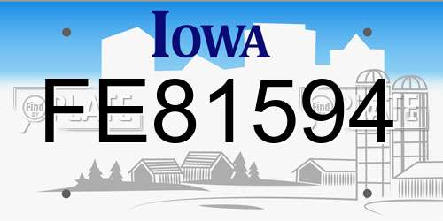 FE81594 Iowa License Plate