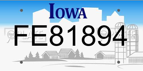 FE81894 Iowa License Plate