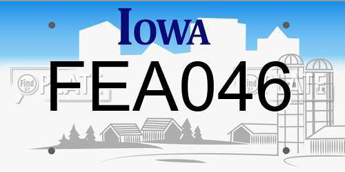 FEA046 Iowa License Plate