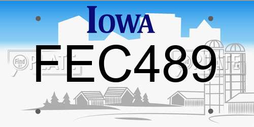 FEC489 Iowa License Plate