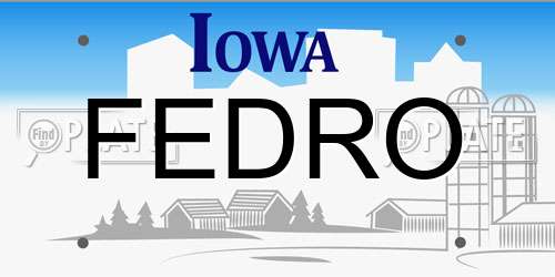 FEDRO Iowa License Plate