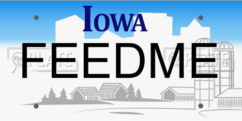 FEEDME Iowa License Plate