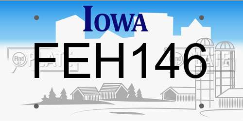 FEH146 Iowa License Plate