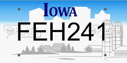 FEH241 Iowa License Plate