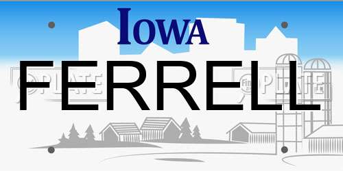 FERRELL Iowa License Plate