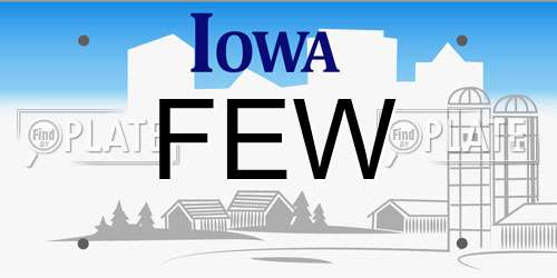 FEW Iowa License Plate
