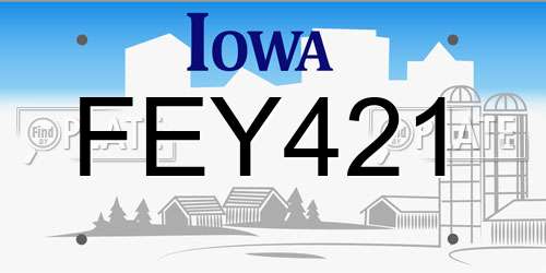 FEY421 Iowa License Plate