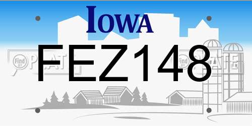FEZ148 Iowa License Plate