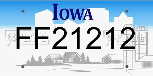 FF21212 Iowa License Plate