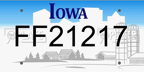 FF21217 Iowa License Plate