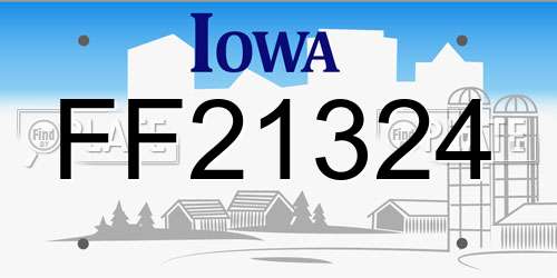 FF21324 Iowa License Plate