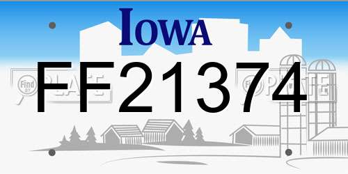 FF21374 Iowa License Plate