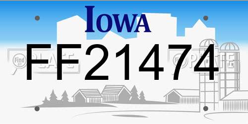 FF21474 Iowa License Plate