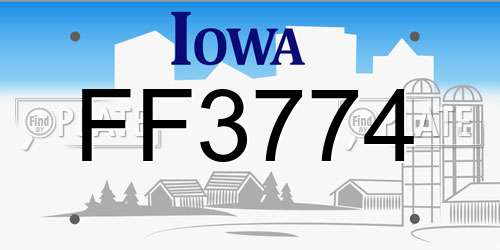 FF3774 Iowa License Plate