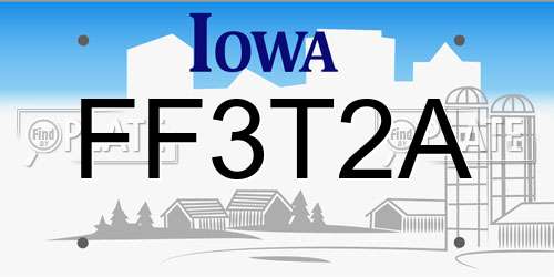 FF3T2A Iowa License Plate