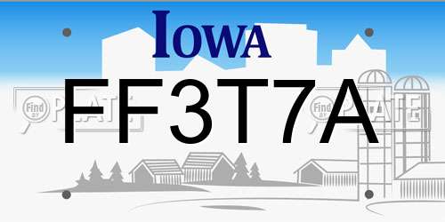 FF3T7A Iowa License Plate