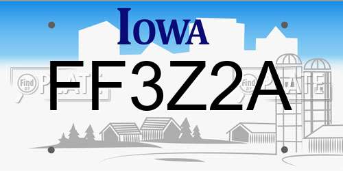 FF3Z2A Iowa License Plate