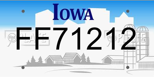FF71212 Iowa License Plate