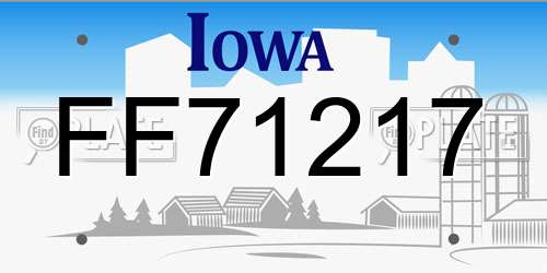 FF71217 Iowa License Plate