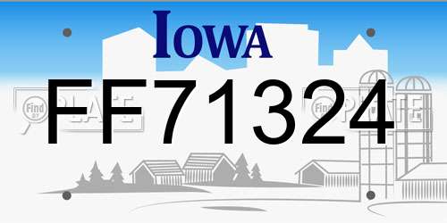 FF71324 Iowa License Plate