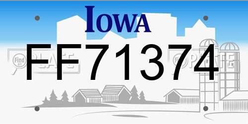 FF71374 Iowa License Plate