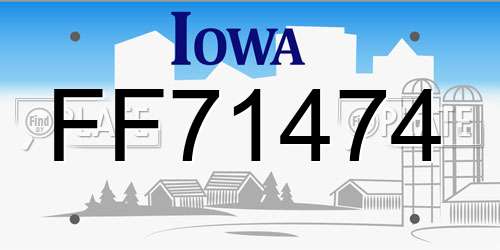 FF71474 Iowa License Plate