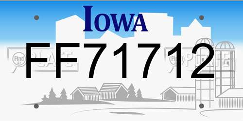 FF71712 Iowa License Plate