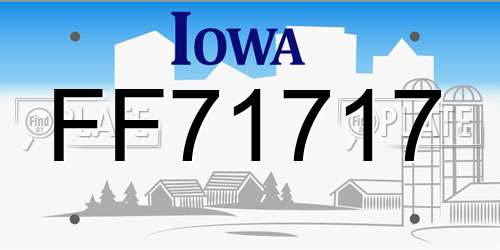 FF71717 Iowa License Plate