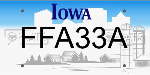 FFA33A Iowa License Plate