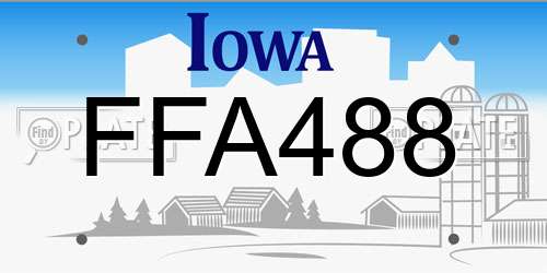 FFA488 Iowa License Plate