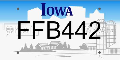 FFB442 Iowa License Plate