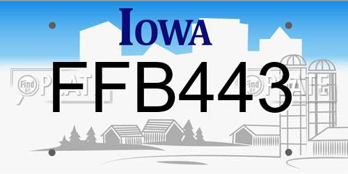 FFB443 Iowa License Plate
