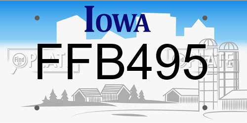 FFB495 Iowa License Plate