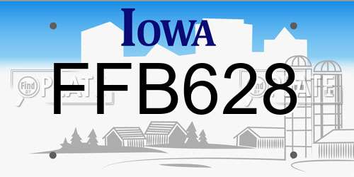 FFB628 Iowa License Plate