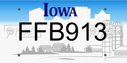 FFB913 Iowa License Plate