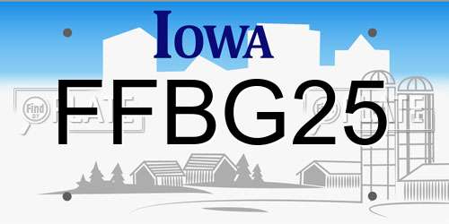 FFBG25 Iowa License Plate