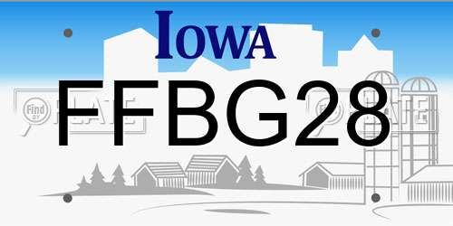 FFBG28 Iowa License Plate