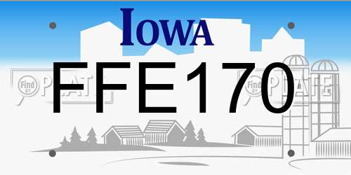 FFE170 Iowa License Plate